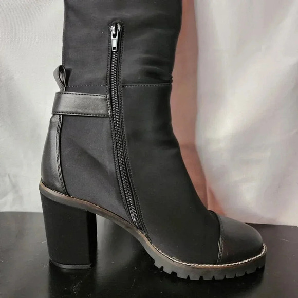Chinese Laundry Jerry Over the knee in lug sole high heel boot black Whimsigoth - Picture 9 of 16